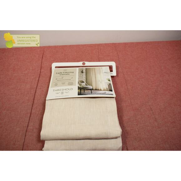 Threshold 54x95" Light Filtering Linen Rod Pocket Curtain Panel Natural* - Picture 2 of 5